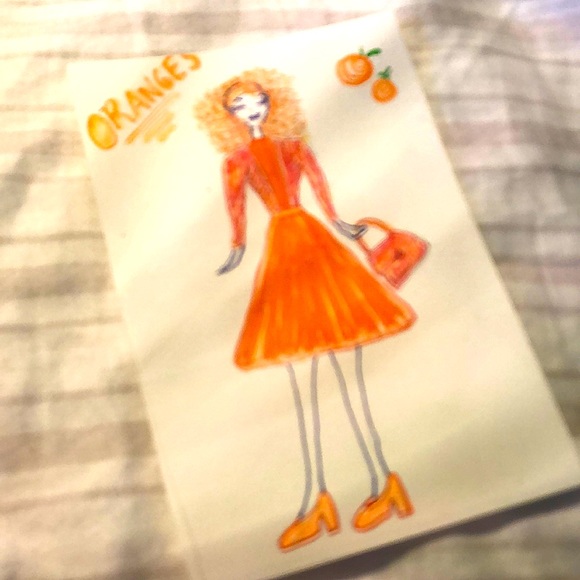 Shop sign original fashion art card for 🍊 oranges color items!! - Picture 3 of 3
